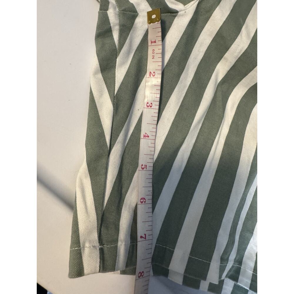 Asos Pull On Shorts Mens 34 Green Striped Drawstring Stretch Elastic Waist 8” - Picture 7 of 8